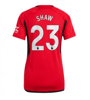 Manchester United Luke Shaw #23 Replika Hjemmebanetrøje Dame 2023-24 Kortærmet